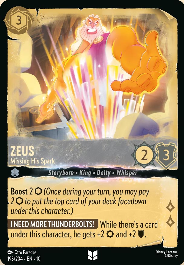 Disney Lorcana TCG: Zeus, Missing His Spark