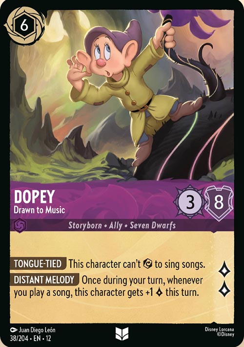 Disney Lorcana TCG: Dopey, Drawn to Music