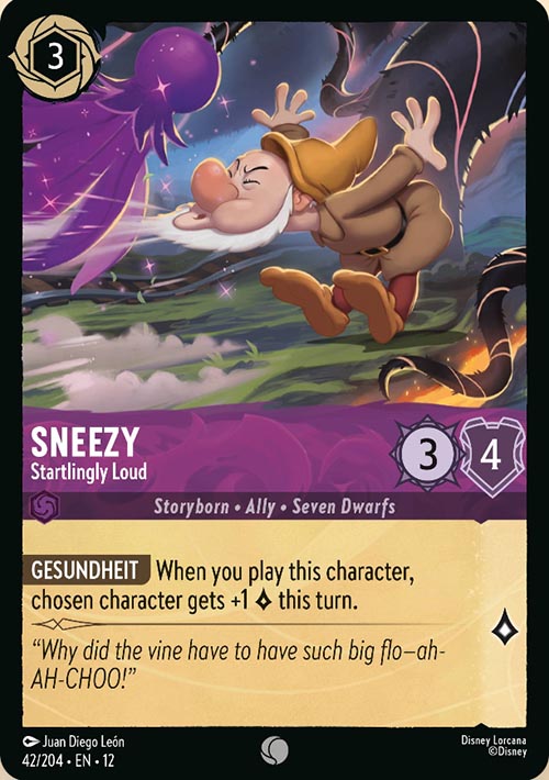 Disney Lorcana TCG: Sneezy, Startlingly Loud