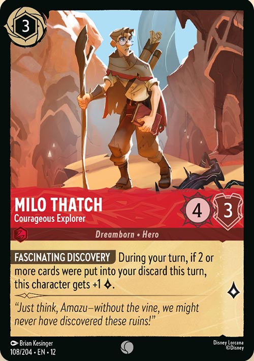 Disney Lorcana TCG: Milo Thatch, Courageous Explorer