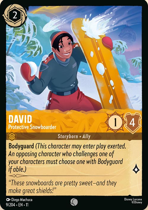 Disney Lorcana TCG: David, Protective Snowboarder