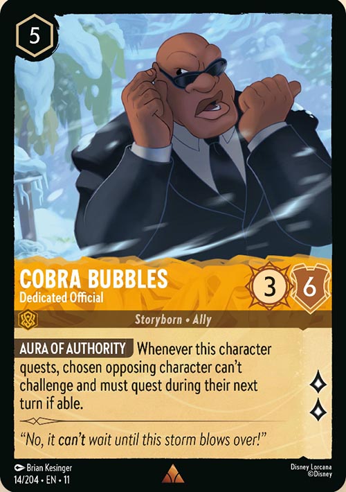 Disney Lorcana TCG: Cobra Bubbles, Dedicated Official