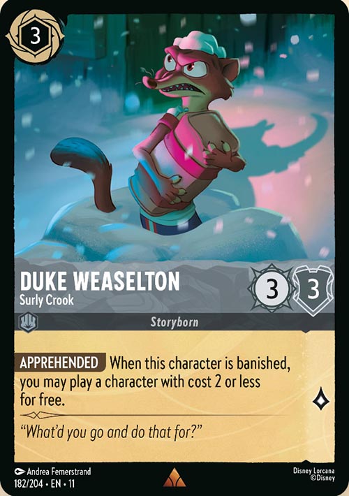Disney Lorcana TCG: Duke Weaselton, Surly Crook