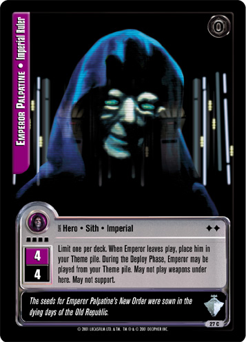 Jedi Knights TCG: Emperor Palpatine  • Imperial Ruler