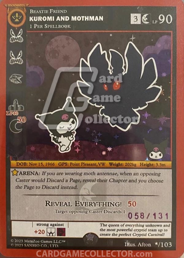 MetaZoo CCG: Kuromi's Cryptid Carnival Kuromi and Mothman