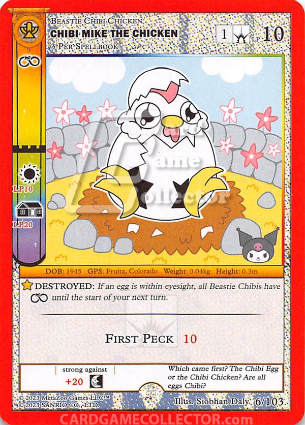 MetaZoo CCG: Kuromi's Cryptid Carnival Chibi Mike the Chicken