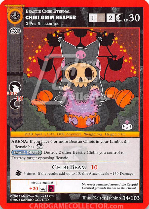 MetaZoo CCG: Kuromi's Cryptid Carnival Chibi Grim Reaper