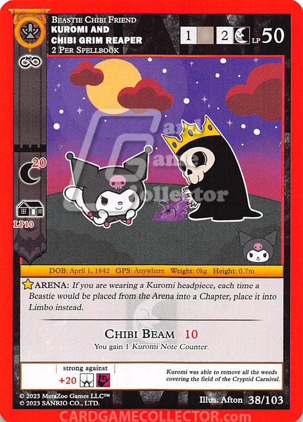 MetaZoo CCG: Kuromi's Cryptid Carnival Kuromi And Chibi Grim Reaper