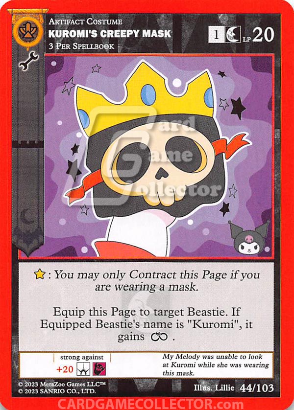 MetaZoo CCG: Kuromi's Cryptid Carnival Kuromi's Creepy Mask