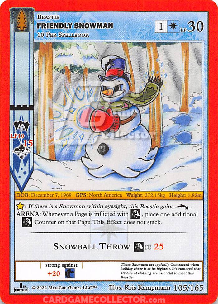 MetaZoo CCG: Wilderness Friendly Snowman