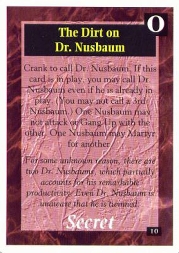 On The Edge CCG: Core Version : The Dirt on Dr. Nusbaum