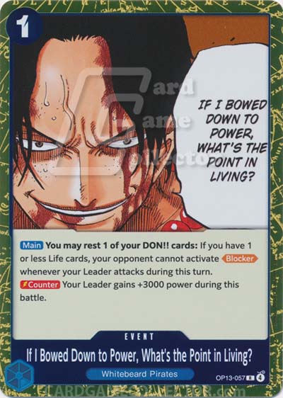 One Piece TCG (2022): If I Bowed Down to Power, What's the Point in Living?