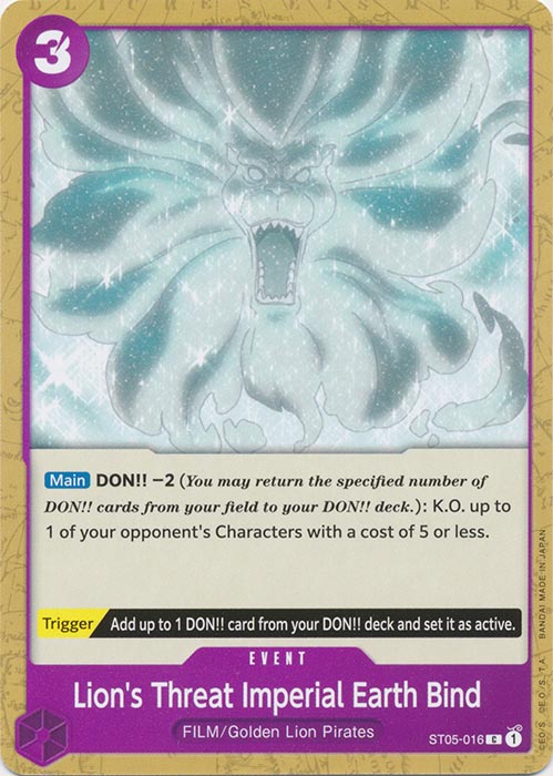 One Piece TCG (2022): Lion's Threat Imperial Earth Bind