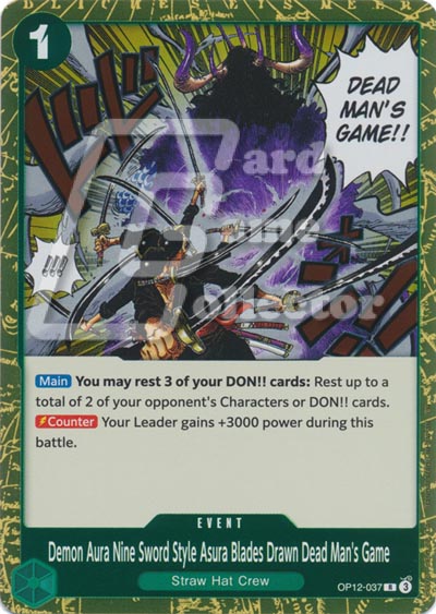 One Piece TCG (2022): Demon Aura Nine Sword Style Asura Blades Drawn Dead Man's Game