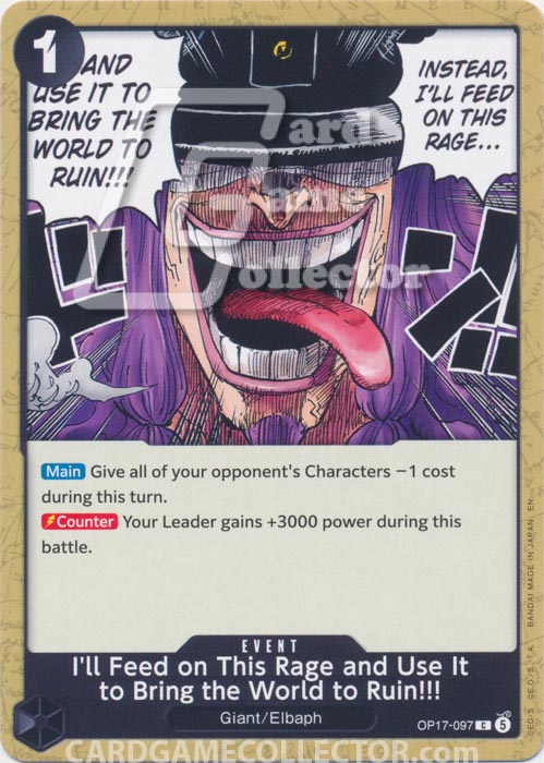 One Piece TCG (2022): I'll Feed on This Rage and Use It to Bring the World to Ruin!!!