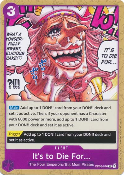 One Piece TCG (2022): It's to Die For   
