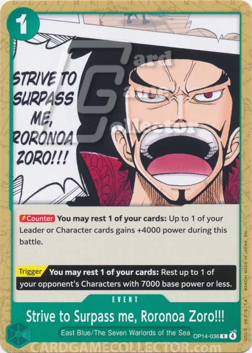 One Piece TCG (2022): Strive to Surpass me, Roronoa Zoro!!!