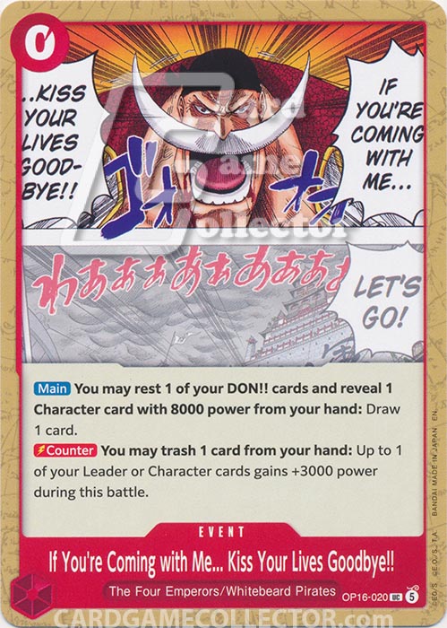 One Piece TCG (2022): If You're Coming with Me... Kiss Your Lives Goodbye!!