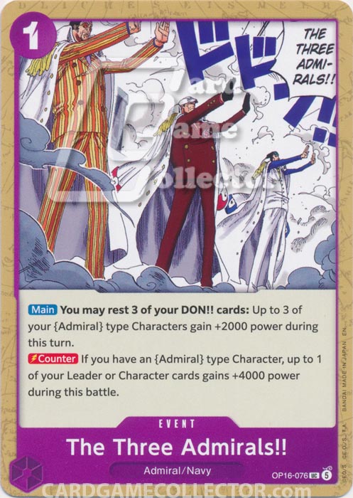 One Piece TCG (2022): The Three Admirals!!