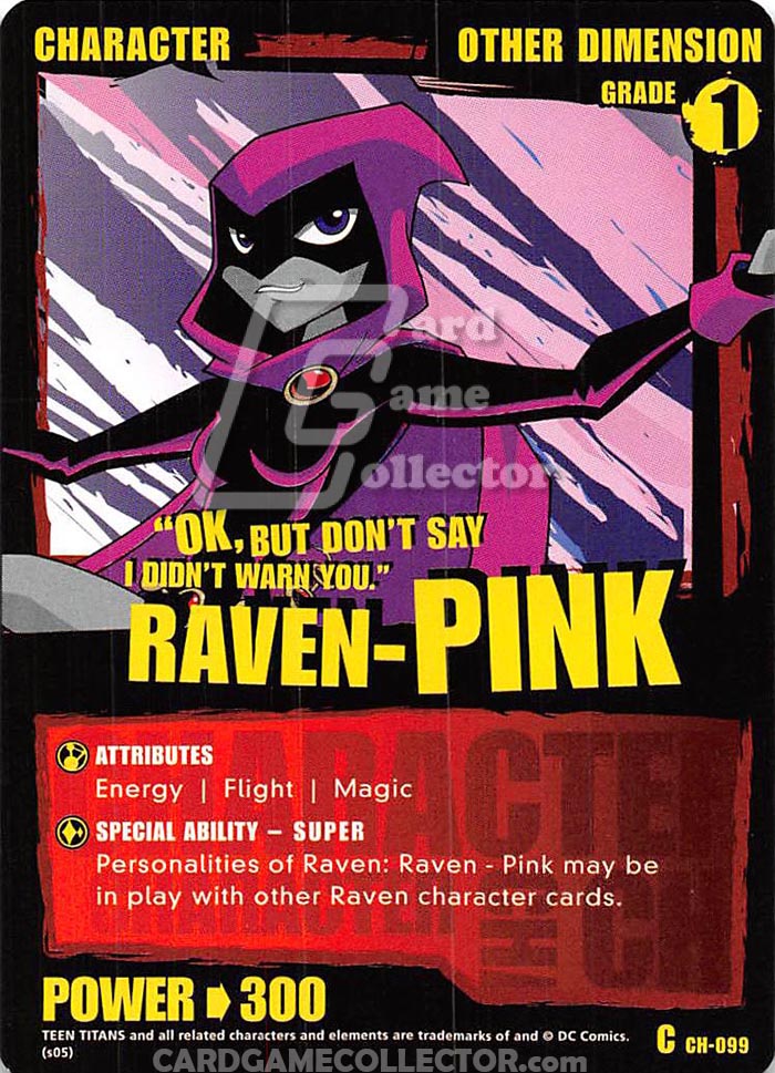 Teen Titans CCG: Raven - Pink