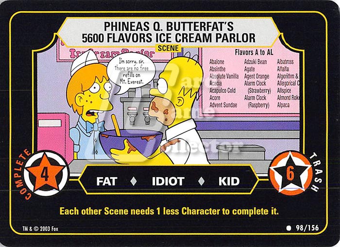 The Simpsons TCG: Phineas Q. Butterfat's 5600 Flavors Ice Cream Parlor