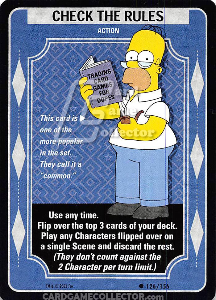The Simpsons TCG: Check the Rules