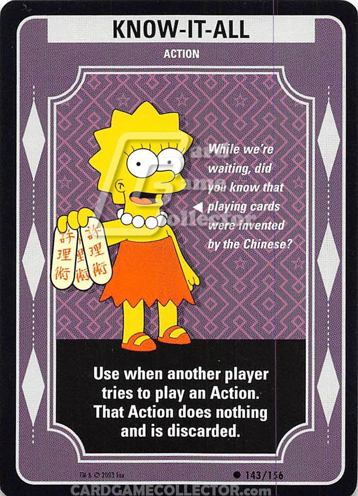 The Simpsons TCG: Know-It-All