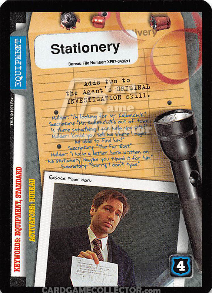 X-Files CCG: Stationery