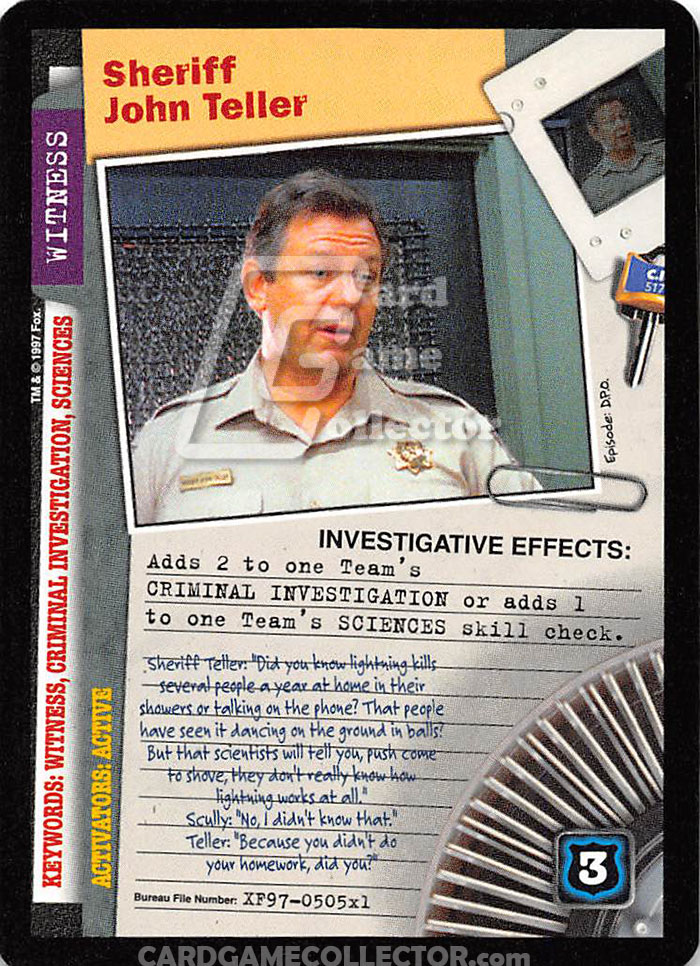 X-Files CCG: Sheriff John Teller