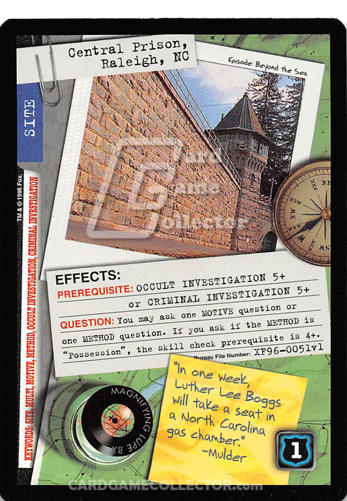 X-Files CCG: Central Prison, Raleigh, NC.