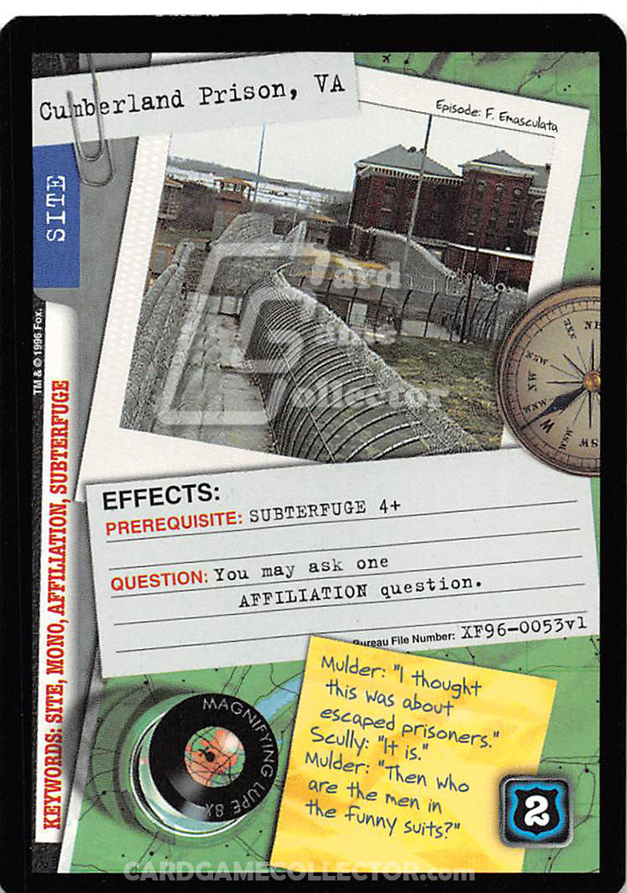 X-Files CCG: Cumberland Prison, VA.