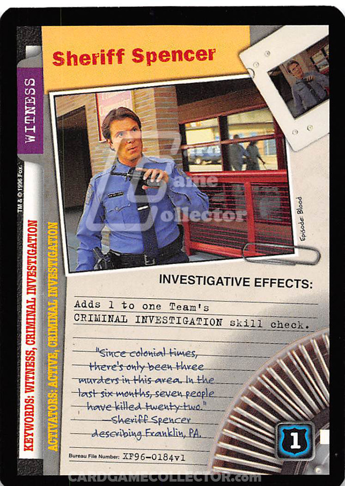 X-Files CCG: Sheriff Spencer