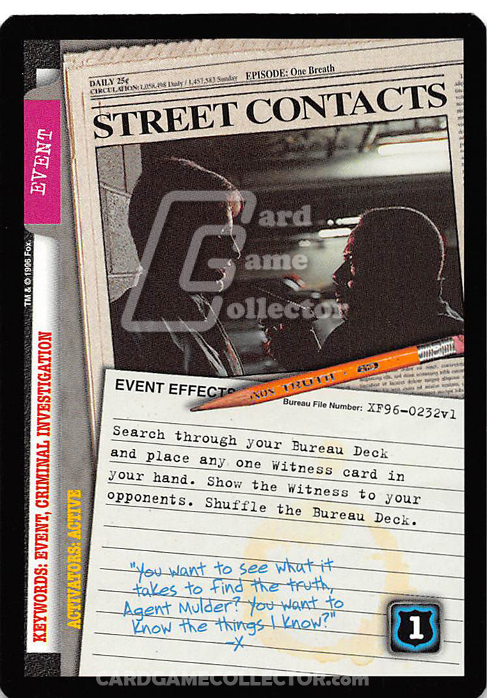 X-Files CCG: Street Contacts