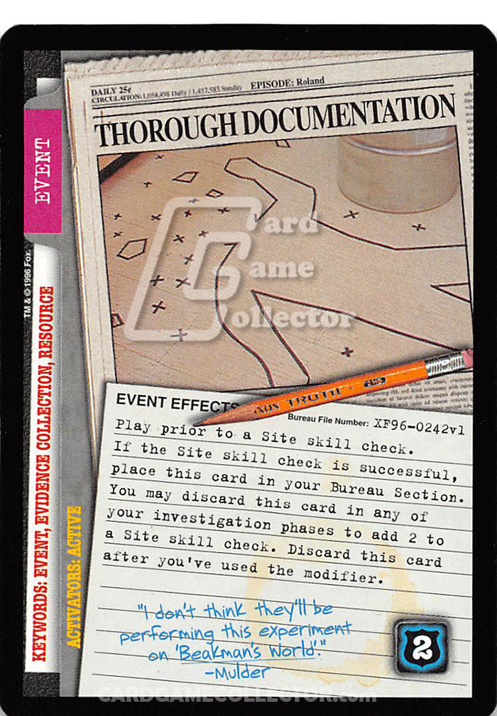 X-Files CCG: Thorough Documentation