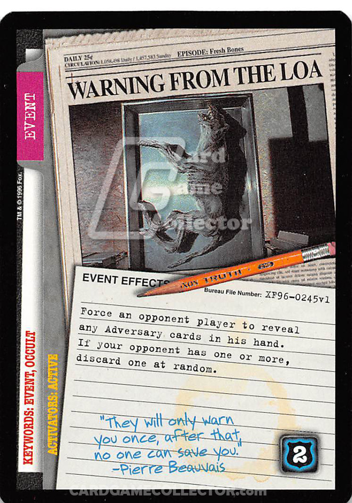 X-Files CCG: Warning From The Loa