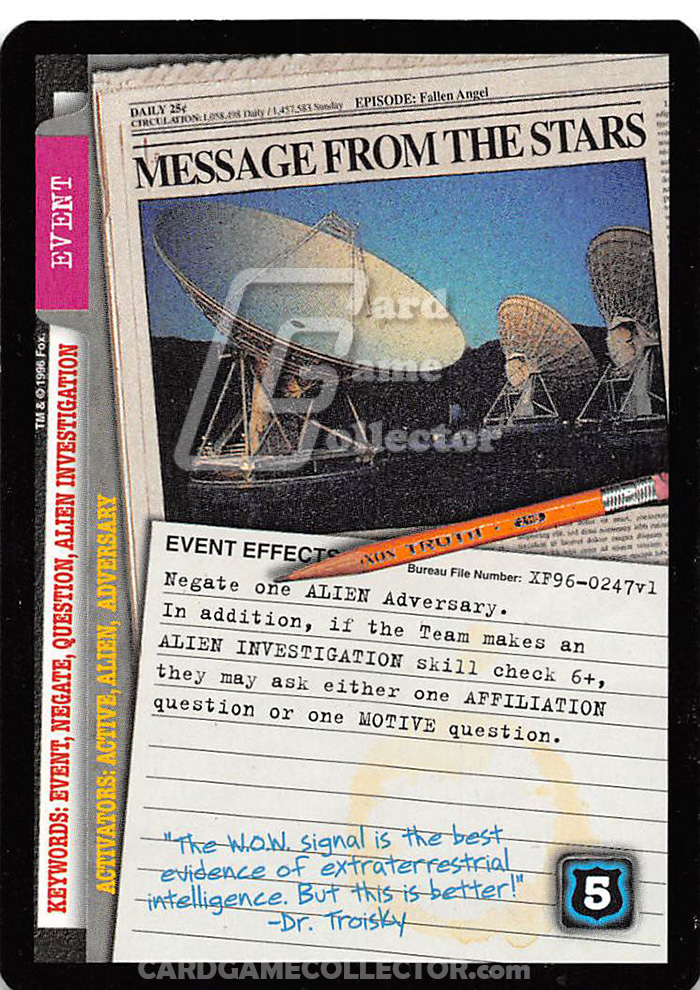 X-Files CCG: Message From The Stars