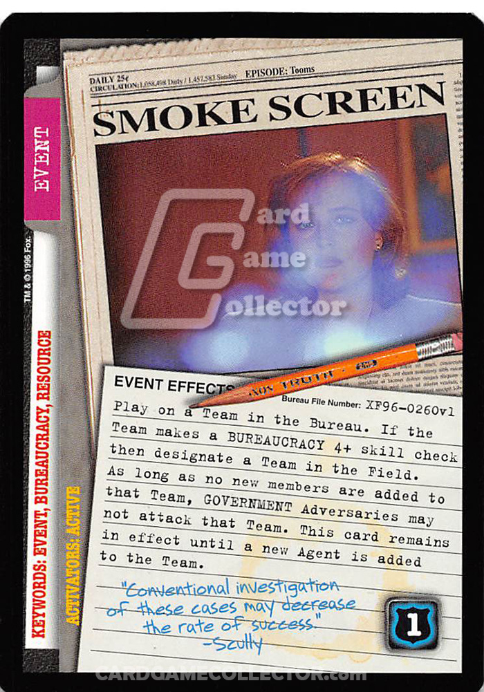 X-Files CCG: Smoke Screen