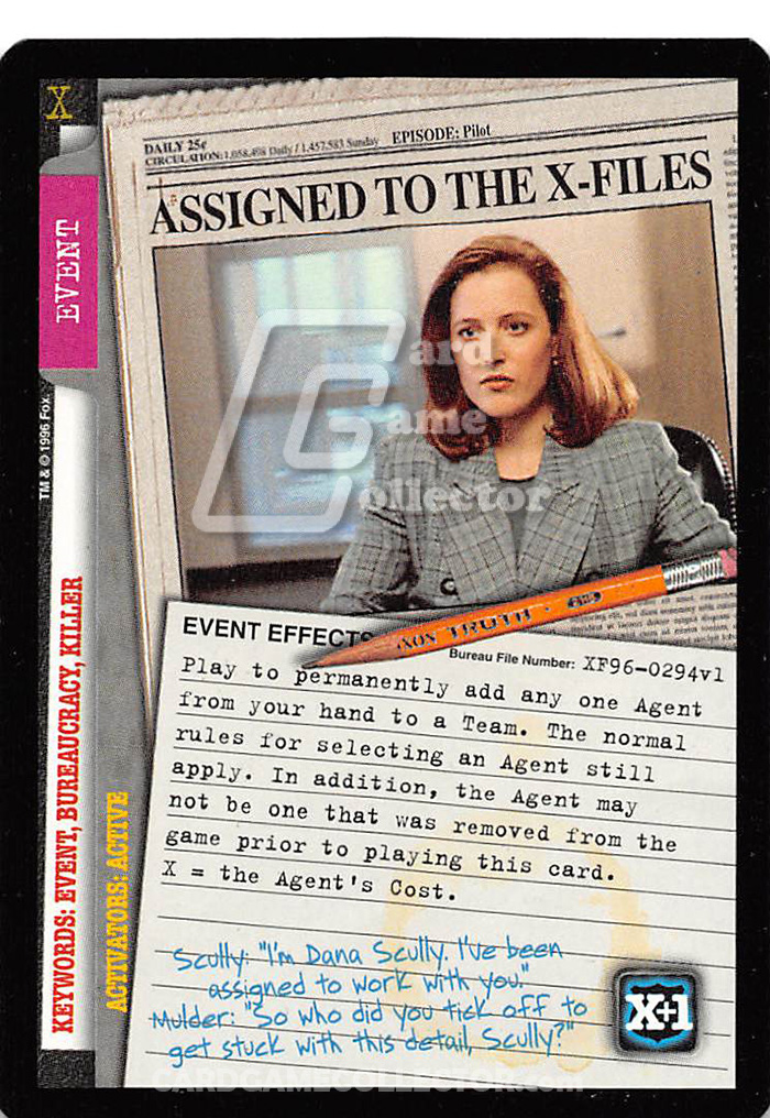 X-Files CCG: Assigned to the X-Files