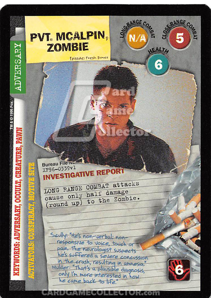 X-Files CCG: Pvt. McAlpin, Zombie
