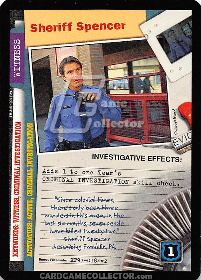 X-Files CCG: Sheriff Spencer