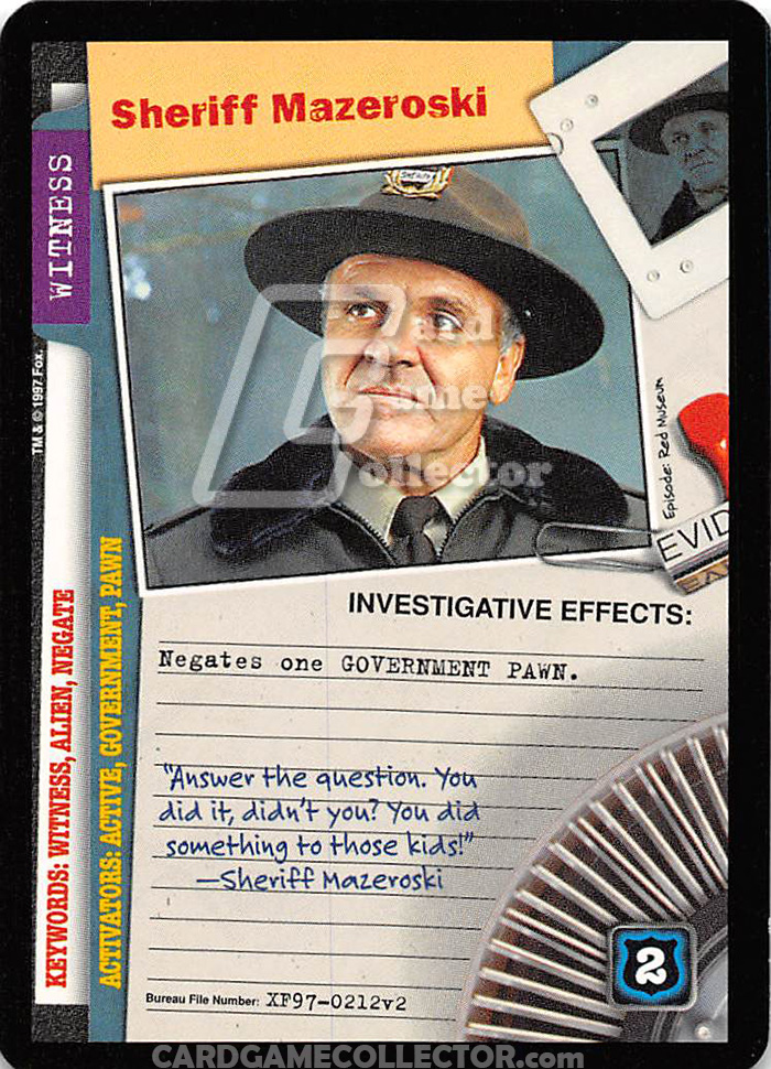 X-Files CCG: Sheriff Mazeroski