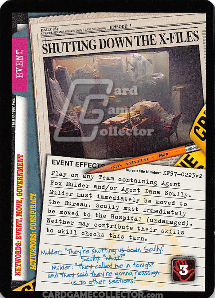 X-Files CCG: Shutting Down The X-Files