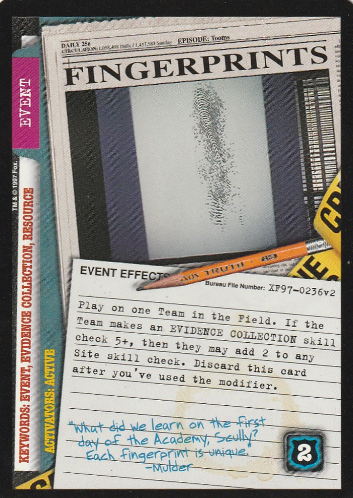 X-Files CCG: Fingerprints