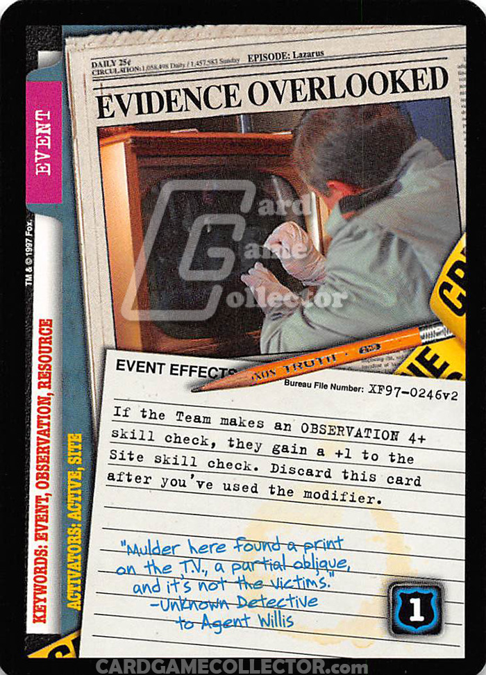 X-Files CCG: Evidence Overlooked