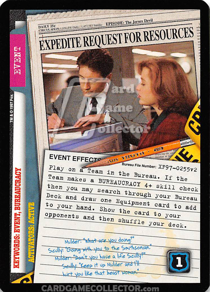 X-Files CCG: Expedite Request For Resources
