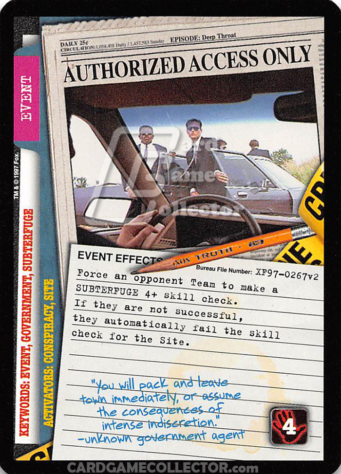 X-Files CCG: Authorized Access Only