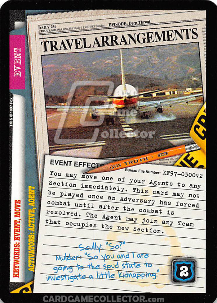 X-Files CCG: Travel Arrangements