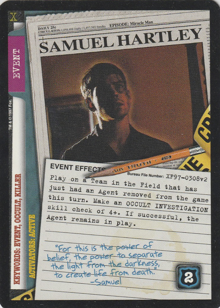 X-Files CCG: Samuel Hartley