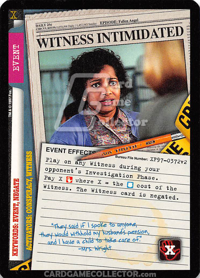 X-Files CCG: Witness Intimidated