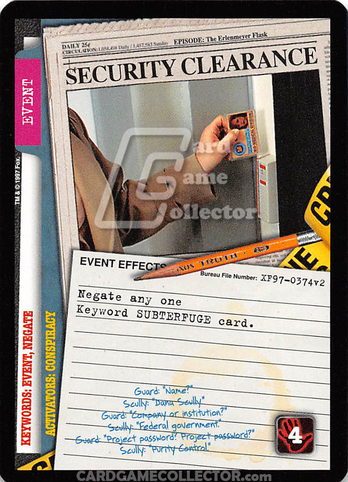 X-Files CCG: Security Clearance